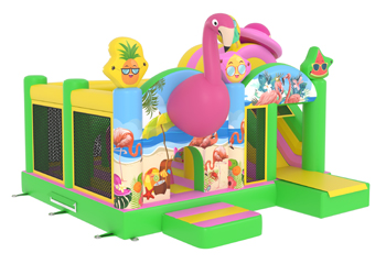 Flamingo Multiplay Bouncy Castle Green